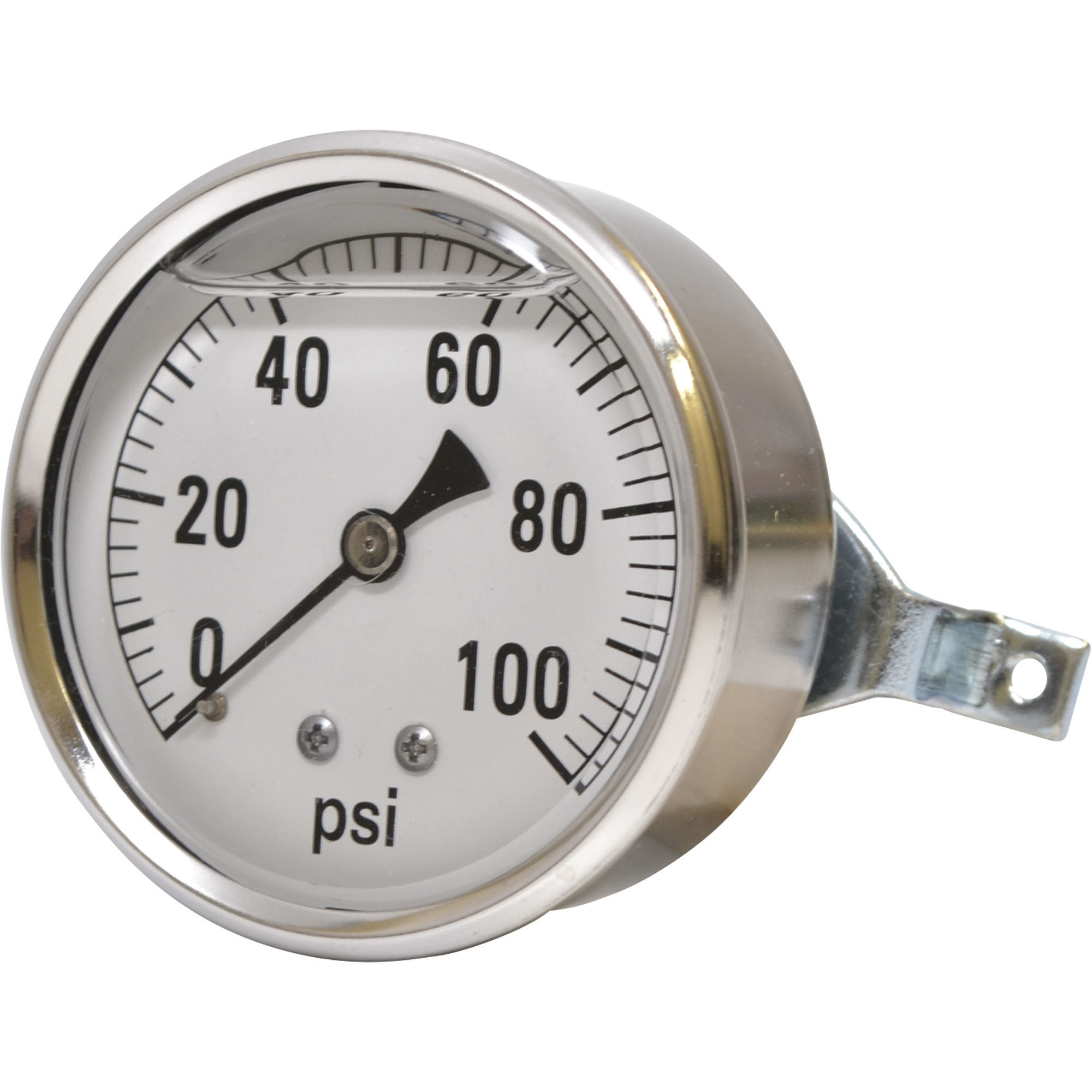 Valley Industries, 2.5in. Panel Mt Gauge 100PSI, Case Material Stainless Steel, Min. Operating Pressure 0 PSI, Max. Operating Pressure 100 PSI, Model# 2441GXB100